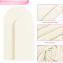 Wokceer Wedding Arch Backdrop Cover 7.2FT, 6FT Spandex Fitted Ivory Arch Covers 2 Set Round Top Chiara Arches Backdrop Cover for Birthday Party Ceremony Banquet Decoration