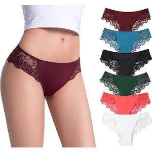 Cheeky Lace Hipster Panties for Women, Sexy Women's Underwear Tanga, Multipacks Small