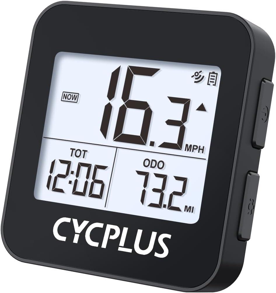 CYCPLUS GPS Bike Computer, Wireless Cycling Computer with Automatic Backlight, Bicycle Speedometer Odometer with Waterproof and Large Battery, Provide Professional Data Analysis(New Upgraded)