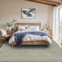 Latte&Fog 5x7 Area Rugs for Living Room Bedroom, Beige Modern Abstract Washable Rug, Boho Non Slip Low Pile Carpet for Indoor Dining Room, Office, Dorm, Classroom, Farmhouse and Kids Room - Beige