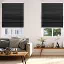 Changshade Blackout Cordless Cellular Shades for Windows,Honeycomb Blinds with Thermal Insulation,UV Protection,Child Safe,Privacy Light Control,Easy to Install36" W x 72" H,Black