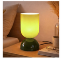 8.9" Modern Glass Table Lamp for Living Room, Dimmable Desk Lamps for Bedroom, UL Listed Nightstand Lamp with Dome Base, End Table Lamps for Side Tables, College Dorm, Office, Glossy Green