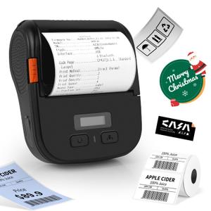 Rongta Portable Label Maker Machine with Tape, 3 Inch Thermal Sticker Label Printer, Wireless Bluetooth Barcode Label Printer for Small Business & Office, Compatible for Smartphones & PC