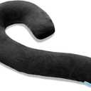 SCHNAUZER HOME Body Pillow for Adults - Soft Long Bed Pillows Insert for Sleeping - Shredded Memory Foam and Removable Washable Cover - Swan Shaped Side Sleeper Pregnancy Pillow 49 Inch (Black)