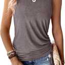 Womens Tank Tops 2 Pack Summer Tops Crew Neck Trendy Sleeveless Tops Cute Loose Fit Workout Casual Outfits 2026 (Orange, S)