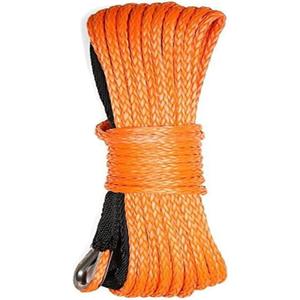 Synthetic Winch Rope 5/16 Inch x 100ft 12000LBS Synthetic Winch Line Cable Rope for Off Road ATV UTV SUV (Orange)