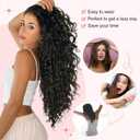 FLUFYMOOZ 9PCS Clip in Hair Extensions 22 Inch Curly Hair Extension Long Soft Synthetic Hairpieces for Women(Blonde with White Blonde Highlights)