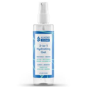 Almond Clear 2-in-1 Hydrating Gel | Lightweight Mandelic Acid Moisturizer for Oily, Blemish-Prone Skin | Aloe Vera, Squalane, Hyaluronic Acid, Mandelic Acid, Bakuchiol | 4 oz
