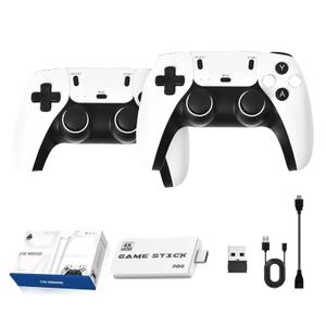 2026 Upgraded Retro Game Console Stick - 23 Emulators, 40000+ Classic Video Games, Plug & Play HDMI Game Console for HD TV, Includes Dual 2.4G Wireless Controllers(128 G)