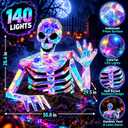 Rossesay Light up Halloween Decorations Outdoor, Iridescent Half Skeleton
56'' Pre-lit Prismatic Iridescent Skeleton with 140 LED, Giant Light up Skull Sign for Yard, Lawn, Graveyard, Haunted House