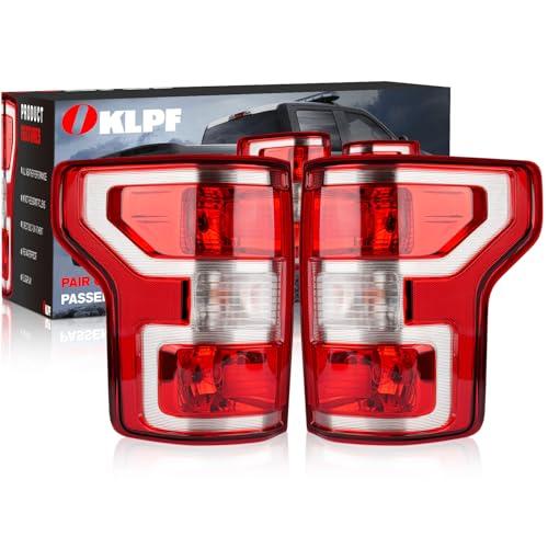 OKLPF Rear Brake Tail Light Compatible With 2018 2019 2020 Ford F150 F-150 Replace JL3Z-13404-H JL3Z-13405-H,Replace Red Taillight Assembly,Included Bulbs and Harness,Driver and Passenger Side