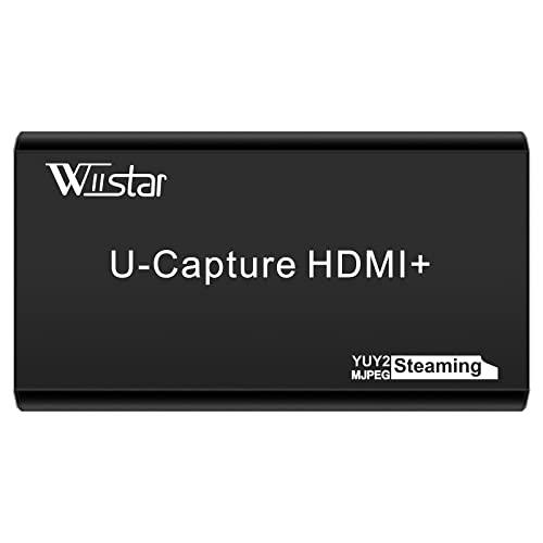 Wiistar Video Game Capture Card 1080P60fps HDMI to USB 3.0 Live Streaming Video Audio Capture Device with HDMI Loopout Game Recording for Windows Mac OS Linus