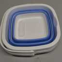 2 Pack Collapsible Buckets 5L 1.3Gallon Small Cleaning Bucket for Household Portable Plastic Bucket Outdoor Car Washing Tub Foldable Camping Beach Sand Water Pot Pail Space Saving Square Grey and Blue