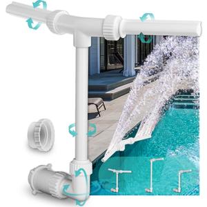 Vulness Inground Pool Fountain | Water Sprinkler Pond Swimming Jet Cascade Waterfall Cooling Aerator Accessories Attachment Decorative Sprayer Spout Fall Nozzle Kids Outdoor (Dual Jet)