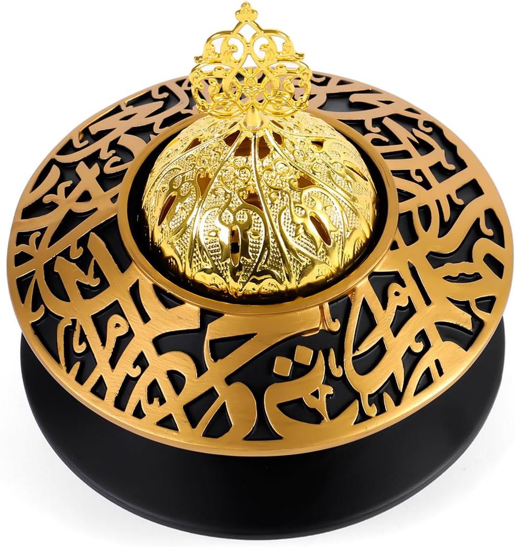 TERSCHELLING Frankincense Resin Incense Burner, Bakhoor Incense Burner, Portable Charcoal Incense Burner - For Office and Home Decor (With Lid)