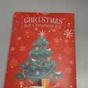 Collabell Christmas Wooden Painting Craft Kit, Paint Your Own Xmas Ornaments, Unfinished Wood Slices Christmas Crafts for Kids Adults, Art and Craft Supplies for Christmas Tree Hanging Decorations (red)