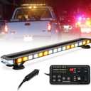 LUMENIX 38 Inch Rooftop Strobe Emergency Lights Bar Magnetic Mount Warning Flashing LED Traffic Lightbar w/Alley& Take Down Light, for Construction Vehicles Work Tow Trucks Snow Plows - White Amber