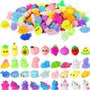 Sosation 200 Pcs Kawaii Toys Dinosaur Unicorn Sea Animals Fruit Stress Toy Birthday Party Favors Stuffers Goodie Bags Stress Toys for Party Favors Supplies