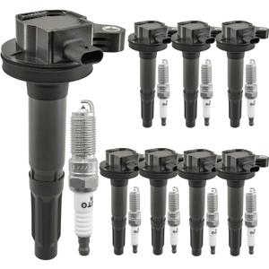Ignition Coil Pack DG542 UF622 BR3Z12029A With Iridium Spark Plug Set of 8 Compatible With Ford F-150 Mustang 2011-2016 Lobo 2011-2012 Lincoln Mark LT 2011-2014 5.0L V8