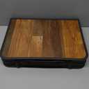 FUNYKICH 2ft Small Folding Camping Table(22.8'' Lx15.7'' W), 3 Height Adjustable Portable Picnic Table, Lightweight Aluminum Outdoor Table with Carry Handle for Camping, BBQ, Beach, Picnic, Brown