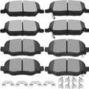 Ceramic Brake Pads Kits,SCITOO 8pcs Brakes Pads Set fit for 2016-2018 for Fiat 500X,2016-2020 for Jeep Compass,2015-2019 for Jeep Renegade