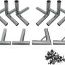 Golf Cage Frame Corner Kit for Batting, Square Flat Top Canopy Fitting Kit with 1" ID, suitable for 3/4 EMT pipe Galvanized Steel Connectors, shed frame kit DIY Project Silver