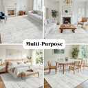 8x10 Area Rugs Washable Rug: Anti-Skid Abstract Modern Living Room Rug Soft Thin Carpets Indoor Floor Non-Shedding Carpet for Bedroom Dining Farmhouse Nursery Home Office (White Gray, 8'x10')