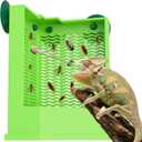 Pawfly Reptile Feeder Bowl - Escape-Proof Corner Hunting Dish, Wall-Mounted Insect Feeder for Bearded Dragons, Chameleons, Geckos, Frogs & Lizards with Suction Cups (Large)