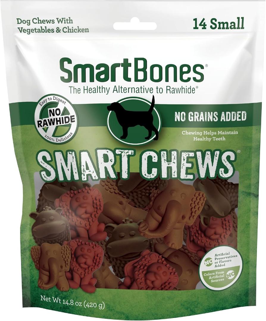 SmartBones Smart Chews, Rawhide Free Dog Chews, Treats for Dogs Made with Real Chicken and Vegetables, 14 Count Small (EXP 06/15/28)