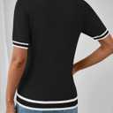LOMON Short Sleeve Sweater for Women Light-Weight Crew Neck Summer Tops Dressy Casual Women's Clothes 2026, (Black, L)