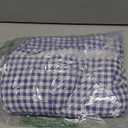Mindsoft Blue Gingham Ruffled Tablecloth 84 x 60 Inches Rectangle Cotton Linen Checkered Table Cloth Buffalo Plaid Farmhouse Vintage Decorative Tablecover for Picnic Kitchen Dining Room Home Party