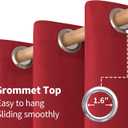 YoungsTex Red Linen Curtains 84 Inches Long for Living Room, Light Filtering Drapes with Grommet Semi Sheer Privacy for Bedroom Dining Room, 2 Panels, 52 X 84 Inch (Sliver-red Color)