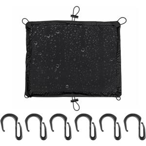 2 Pack Waterproof Cargo Net for Motorcycle, Upgraded High-Elastic Bungee Nets with 6 Strong Hooks, Helmet Luggage Strap Rack Expansion Organizer, Non-Transparent Cover for Your Privacy