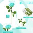 72 Pcs Artificial Roses Turquoise Fake Silk Roses Realistic Roses Faux Flower Indoor Wedding Home Decor, Birthday Decorations