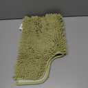 Reyox Chenille Bath Mat, Toilet Rugs U Shaped, Soft Plush Bath Bathroom Rug, Absorbent Shaggy Bathroom Contour Rug Sage Green 19.7"x15.7"