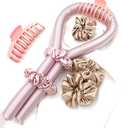 Leaf & Bloom Co. Heatless Hair Curler (Black, Large) Pack of 2