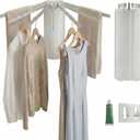 Wall-Mounted Drying Rack Clothing Foldable, Space-Saving Laundry Drying Rack with 7 Rods Perfect for Versatile Indoor and Outdoor Use in Apartment, Bathroom, RV, Balcony and Bedroom