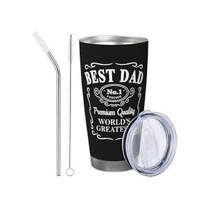 Winzsox Gifts for Dad Birthday, Christmas, Fathers Day - Dad Birthday Gift, Best Dad Ever Gifts, Gift Ideas for Dads from Daughter, Son - 20oz Insulated Mug Cup Tumbler, Stainless Steel