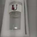 Monogram Glass Cup with Lid Straw Ribbed Ice Tea Coffee Matcha Women Lady National Latte Tumbler Boss Day Gifts Birthday Farewell Leaving Retirement Holiday Appreciation Funny Personalized Present U