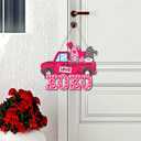 2 x 3Pcs Valentine's Day Front Door Hanger Decor Love Romantic Special Night Galentines Party Paper Signs Banners for Engagement Wedding Anniversary Door Porch Wall Hanging Decorations