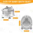 Baby Bath Seat for Babies 6 Months & up, Non-Slip Toddler Bath Seats for Babies Sitting Up, Safe Infant & Newborn Bathtub Chair with 4 Suction Cups & Soft Cushion for Shower, Gray