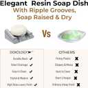 DOXOLOGY Gray Marble Soap Dish Bathroom Organizer - Resin Soap Dish with Rectangular Design 3.7" L x 2.8" W - Self Draining Soap Dishes Keeps Countertop Neat - Marble Look Soap Tray for Sink (Grey)