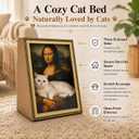 Mona Lisa Cat Bed, Cardboard Cat House & Scratcher, Artistic Cat Furniture