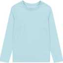 UNACOO Kids Long Sleeve Shirts Girls Shirts Boy's Cotton Long Sleeve Shirts Layer Shirts Regular Fit (9-10 Years) L , Blue