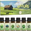 Nature Fragrance Oils Set, Essential Oil Gift Set for Diffuser, Natural Scent Diffuser Oil for Candle Making-Fresh Cut Grass, Mountain Air, Bamboo, Ocean Breeze, Fresh Lotus Leaf, White Tea