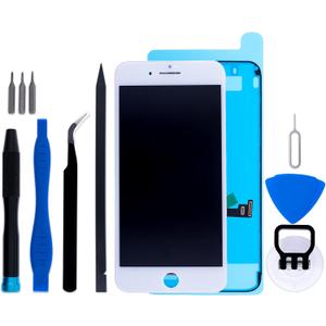 for iPhone 8 Plus Screen Replacement Kit 5.5" LCD Display Digitizer Assembly with Repair Tools and Frame Adhesive (A1864//A1897/A1898/A1899 White)