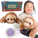 Sloth Sensory Weighted Vibrating Pillow, Pressure Activated for Kids Adults, Plush Minky Soft Size: 11 by 20 inches Pillow Animal, Calming Therapy for Focus and Balance for Gift Birthday