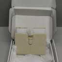 A6 Goat Genuine Leather Journal Notebook, Stalogy Rings Planner Pocket size Notebook with 30MM Binder Mini Agenda Diary (Milk White)