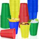 Funnymoom 60 Pcs Disposable Plastic 12 oz Party Drinking Cups Red Green Yellow Blue Colored Water Beverage Cups for Barbecues Picnics Festival Birthday Party Supplies