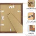 YESKAY 8.5x11 Picture Frame 3 Pack,Brown Wooden Frame with Tempered Glass,Display Pictures 6x8 with Mat or 8.5 x 11 Without Mat,8.5 by 11 Photo Frame for Wall or Tabletop